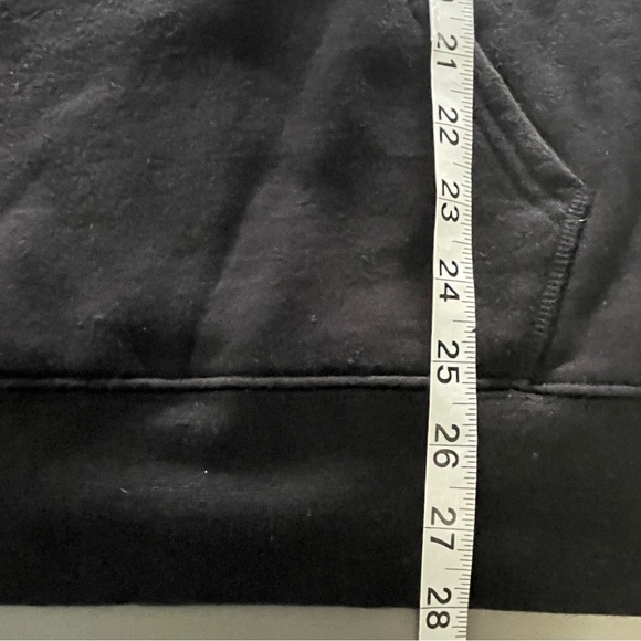 Champion Sweatshirt Hooded Front Pocket Long Sleeves Black Large - Picture 11 of 11